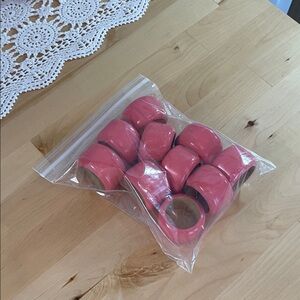 Set of Pink Napkin Rings wood